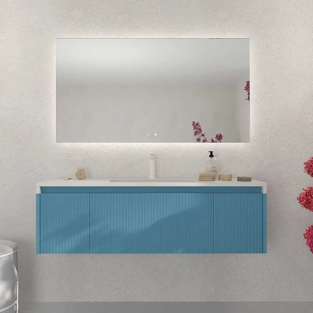 Mobile bagno sospeso BINARIO 3 cassetti finitura BLU OCEANO