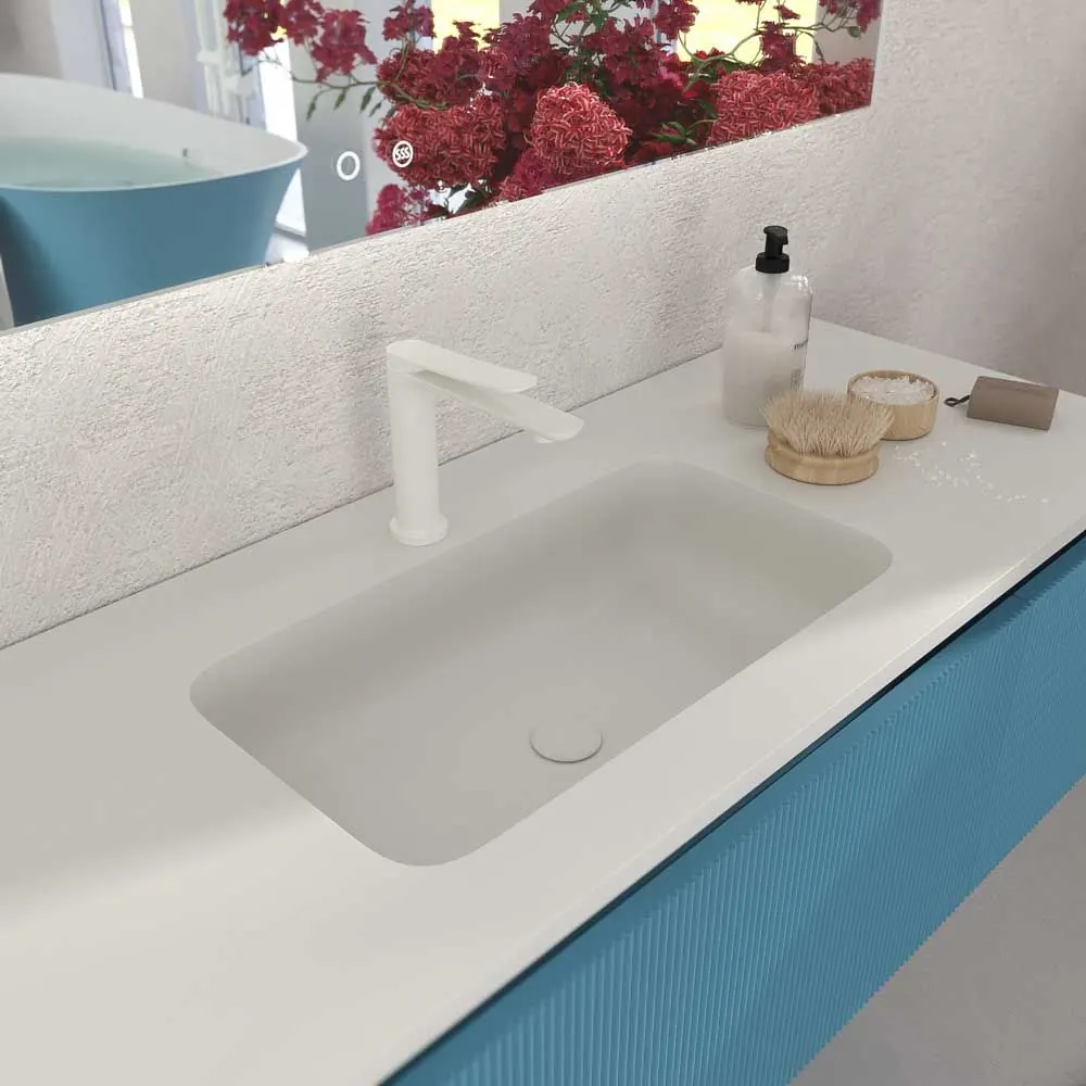 Mobile bagno sospeso BINARIO 3 cassetti finitura BLU OCEANO - immagine 2