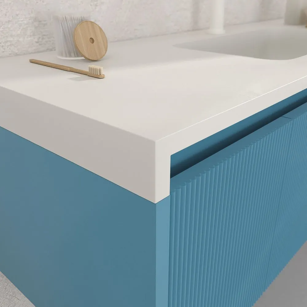 Mobile bagno sospeso BINARIO 3 cassetti finitura BLU OCEANO - immagine 5