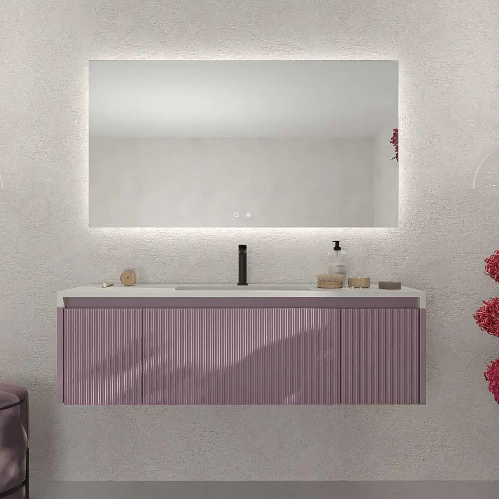 Mobile bagno sospeso BINARIO 3 cassetti finitura VIOLETA - immagine 7