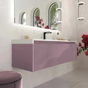 Mobile bagno sospeso BINARIO 3 cassetti finitura VIOLETA