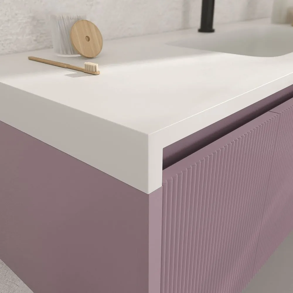 Mobile bagno sospeso BINARIO 3 cassetti finitura VIOLETA - immagine 6