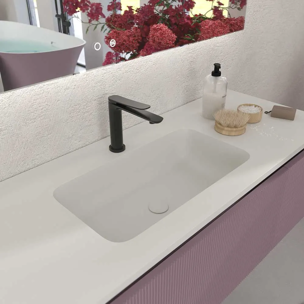 Mobile bagno sospeso BINARIO 3 cassetti finitura VIOLETA - immagine 3