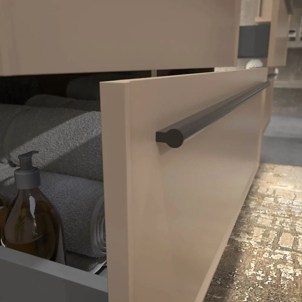 Mobile bagno 4 cassetti BREMA con lavabo in Solid Surface MOKA - immagine 2