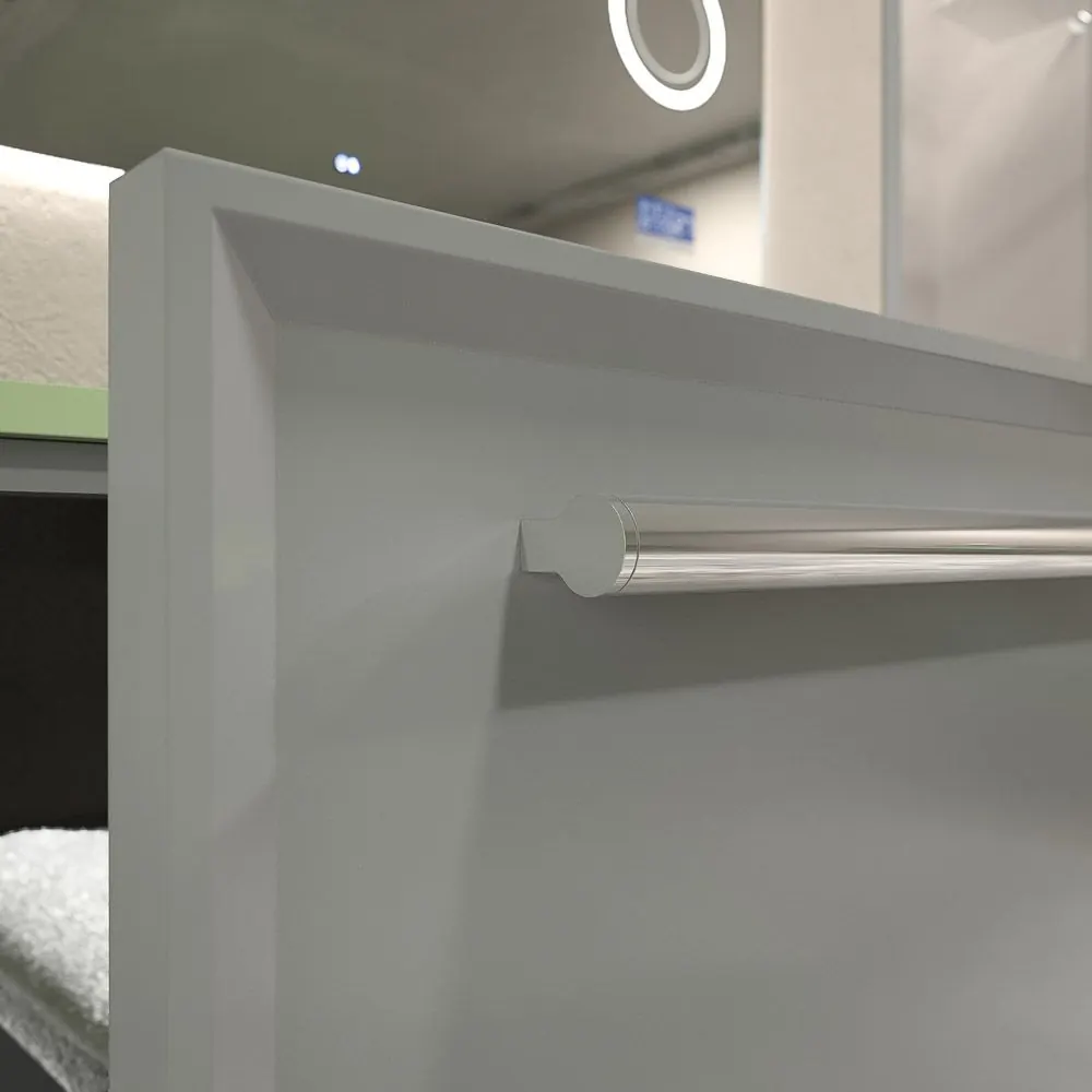 Mobile bagno sospeso 1 cassetto BREMA con lavabo Solid Surface GREY POWDER GRAY - immagine 3