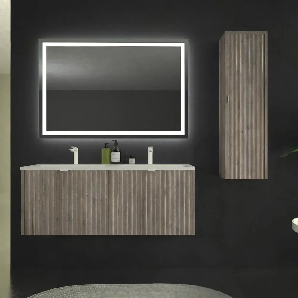 Mobili da bagno MILO sospesi 2 cassetti in finitura ROVERE ASH