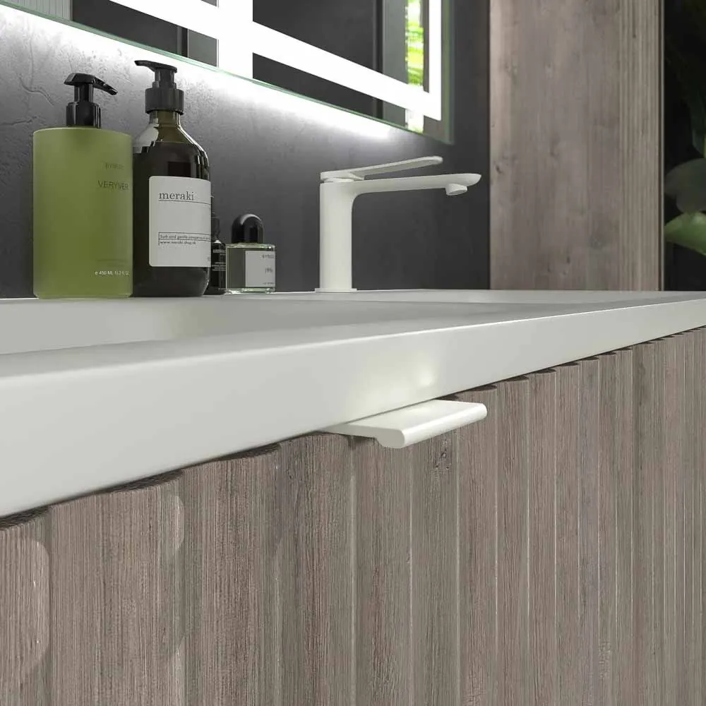 Mobili da bagno MILO sospesi 2 cassetti in finitura ROVERE ASH - immagine 7