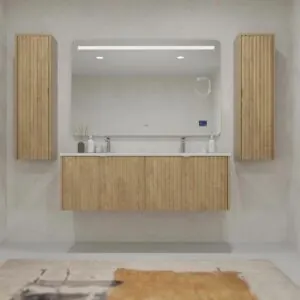 Mobili da bagno MILO sospesi 2 cassetti finitura TEXAS OAK
