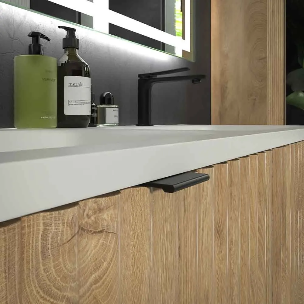 Mobili da bagno MILO sospesi 2 cassetti finitura TEXAS OAK - immagine 4