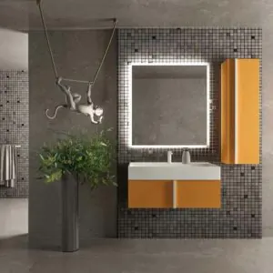 Mobiletto bagno sospeso NORMA 1 cassetto finitura GIALLO BAPPHRAN