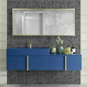 Mobile bagno sospeso NORMA 2 cassetti finitura BLUE SAPPHIRE
