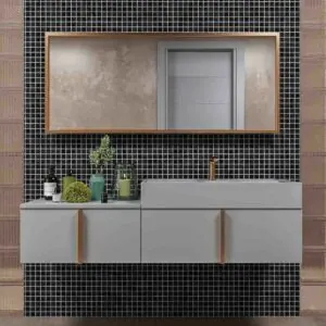 Mobile bagno sospeso NORMA 2 cassetti finitura GRIS SEÑAL