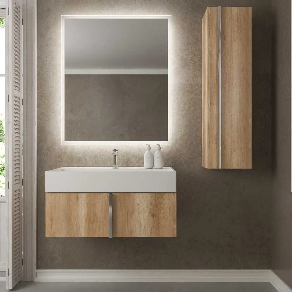 Mobiletto bagno sospeso NORMA 1 cassetto in finitura ROVERE SONOMA