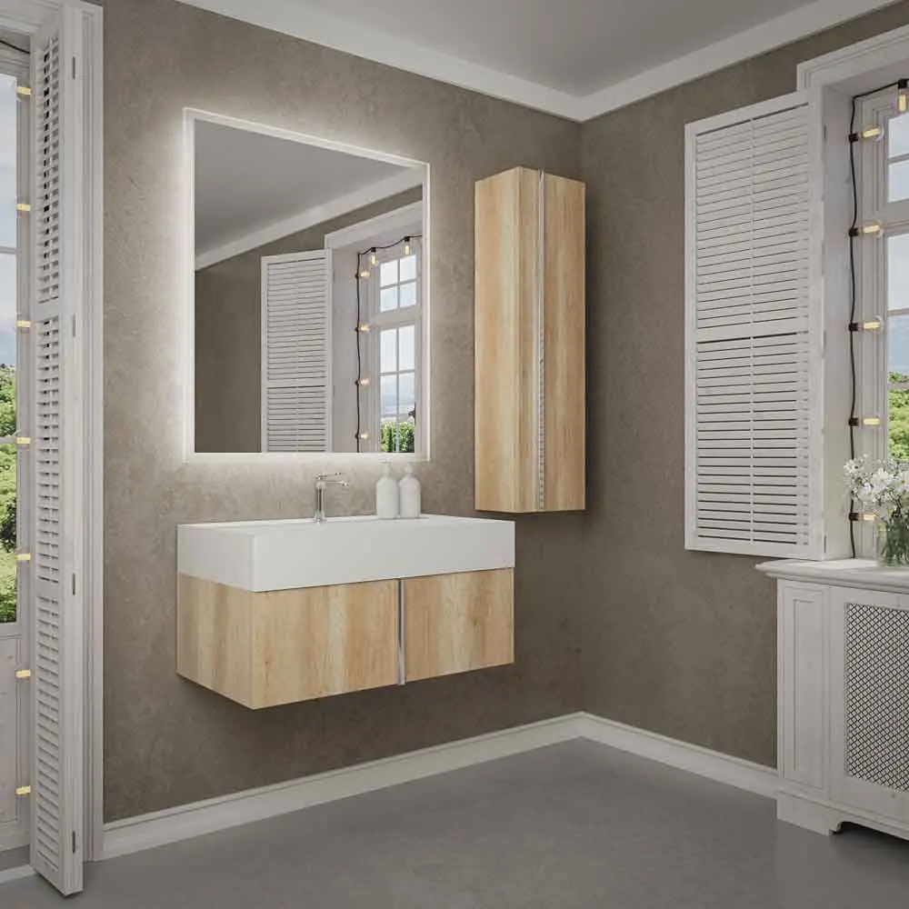Mobiletto bagno sospeso NORMA 1 cassetto in finitura ROVERE SONOMA - immagine 7
