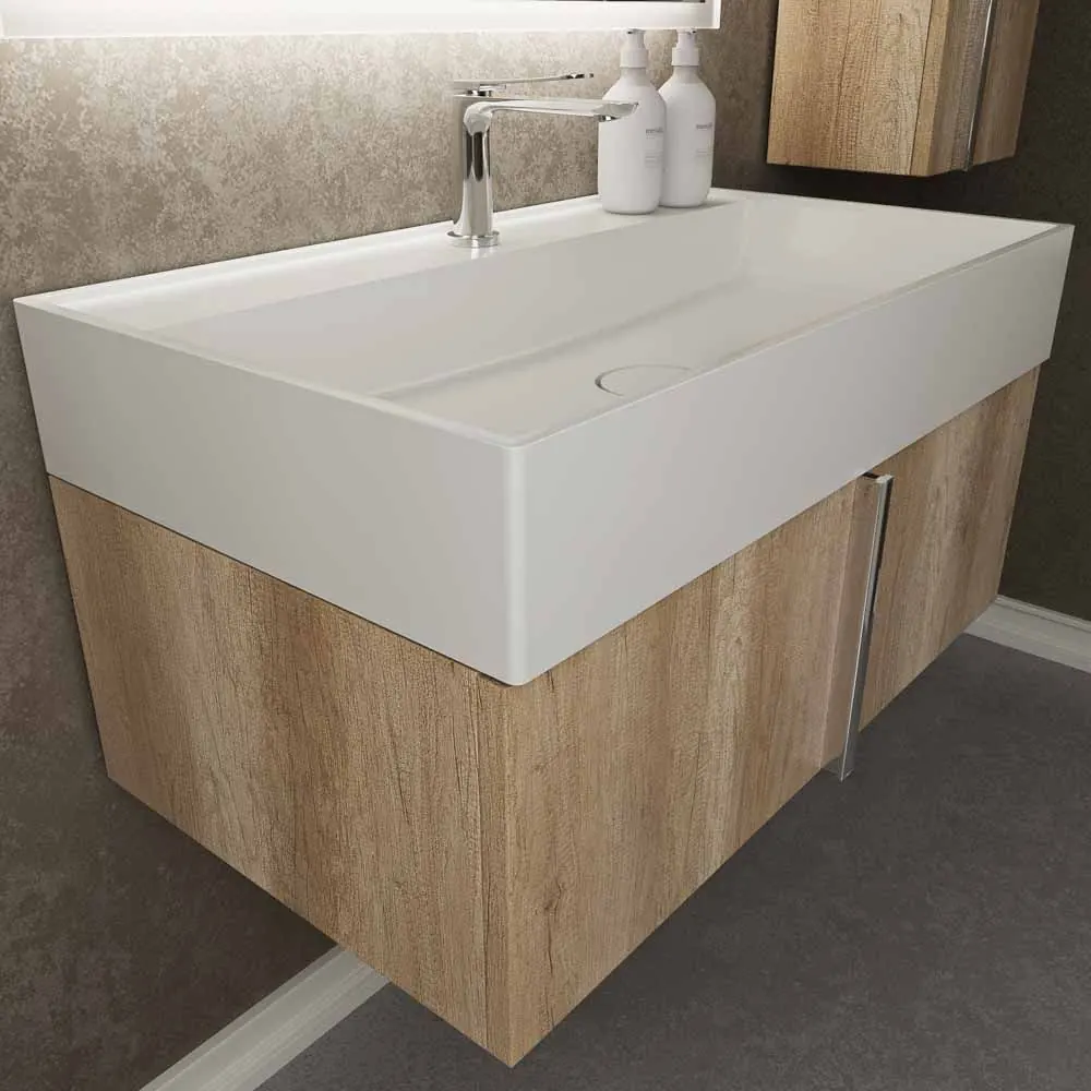 Mobiletto bagno sospeso NORMA 1 cassetto in finitura ROVERE SONOMA - immagine 8