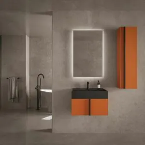 Mobiletto bagno sospeso NORMA 1 cassetto finitura ANARANJADO BROWN