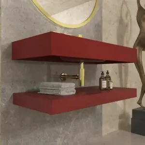 SOLID SURFACE lavabo singolo sospeso LIDO Brown Red