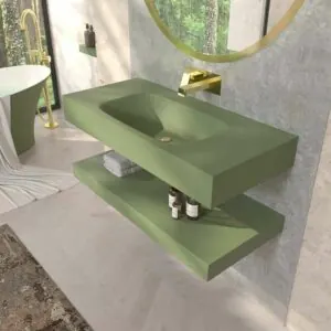 SOLID SURFACE SOLID SURFACE lavabo singolo sospeso Reseda Green