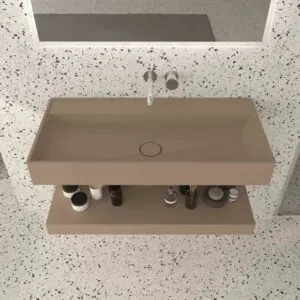 TOTEM lavabo singolo sospeso SOLID SURFACE Moka