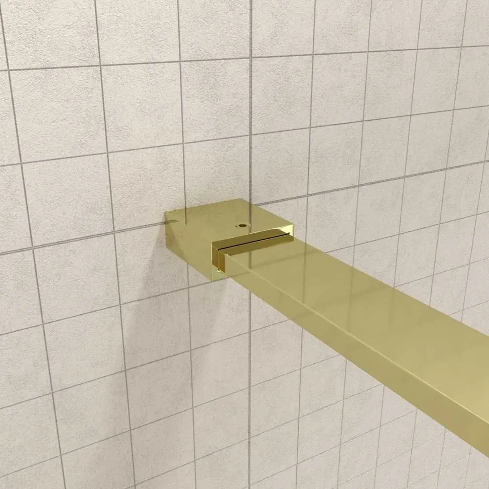Cabina doccia fissa + a battente ZEN - Vetro 8 mm + 6 mm - ORO COMPAGNO - immagine 4