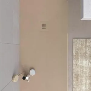 MYSTONE Piatto doccia in resina Moka e colori esclusivi con texture ardesia antibatterica e antiscivolo