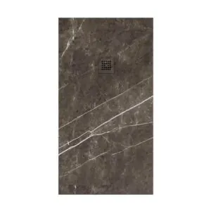 Piatto doccia in resina con texture ardesia. Sahara grafite effetto marmo - antiscivolo STONE 3D moderno