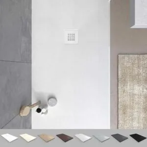 Piatto doccia in resina MYSTONE Bianco e altri colori esclusivi struttura antibatterica e antiscivolo ardesia