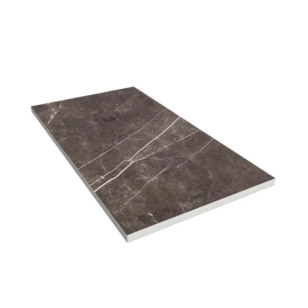 Piatto doccia in resina con texture ardesia. Sahara grafite effetto marmo - antiscivolo STONE 3D moderno - immagine 2