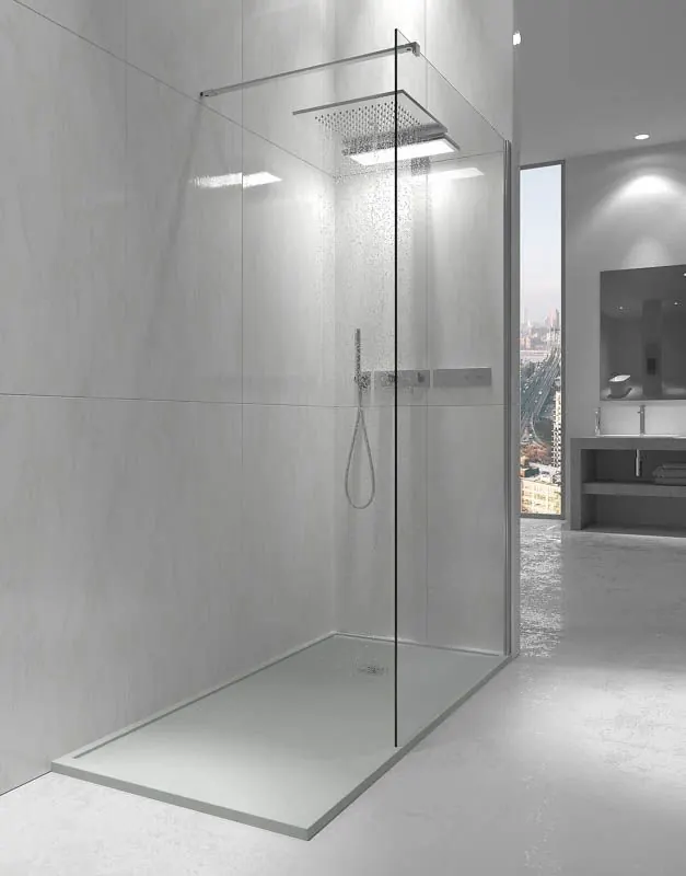 Piatto doccia ABSOLUTE Sand con cornice in resina – texture ardesia – antibatterico e antiscivolo. Colori da scegliere. - immagine 3