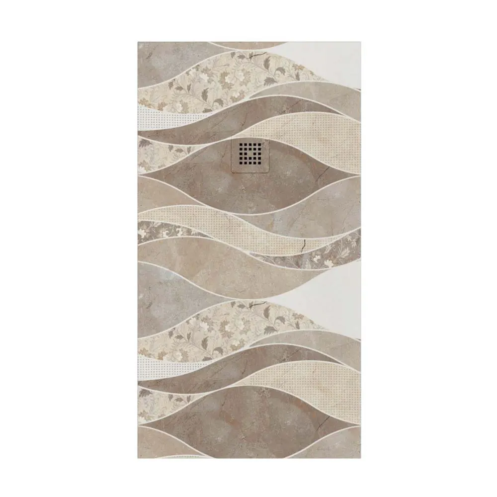 Piatto doccia in resina Art-Deco con texture ardesia Palace. Antiscivolo STONE 3D moderno