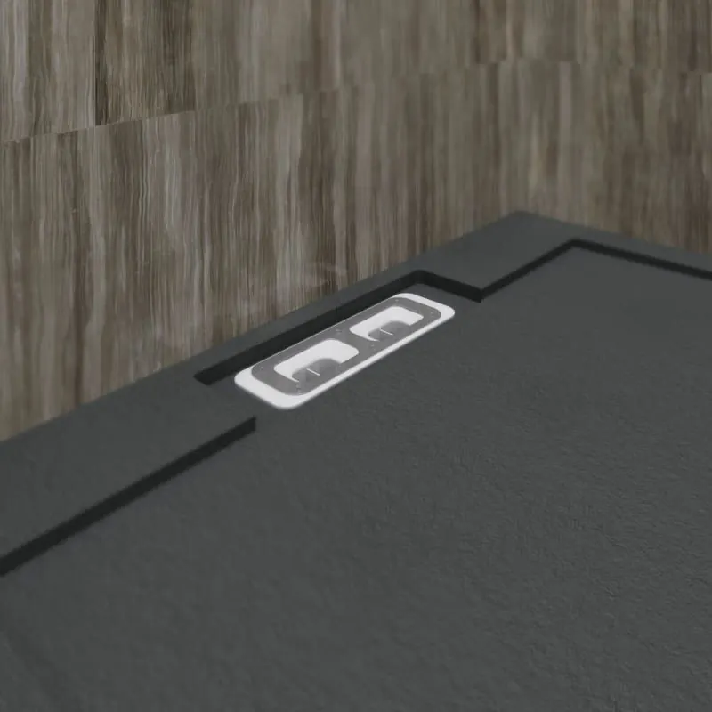 Piatto doccia in resina con cornice SYSTEM Graphite – colori a scelta – texture ardesia – antibatterico e antiscivolo - immagine 2
