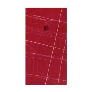 Piatto doccia in resina con texture ardesia. Effetto marmo rosso Sahara – antiscivolo STONE 3D moderno