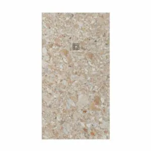 Piatto doccia in resina con texture ardesia. Ebano effetto marmo – antiscivolo STONE 3D moderno