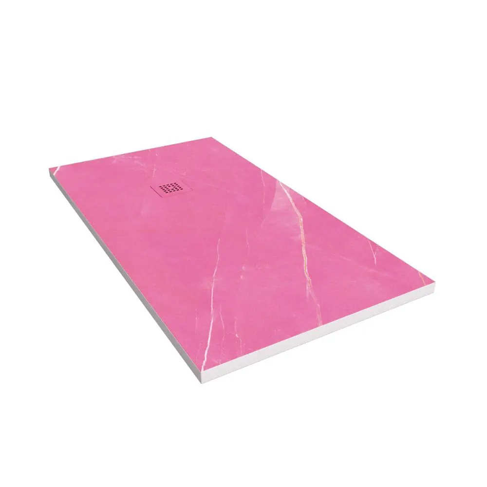 Piatto doccia in resina con texture ardesia. Effetto marmo Rosa Sahara – antiscivolo STONE 3D moderno - immagine 2