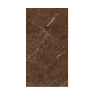 Piatto doccia in resina con texture ardesia. Effetto marmo marrone Sahara – antiscivolo STONE 3D moderno