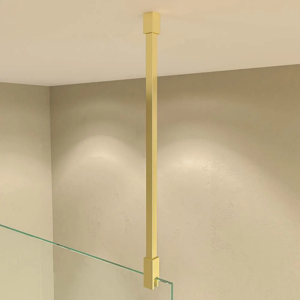 Parete doccia fissa ZEN Profilo rame - Vetro 8 MM con trattamento anticalcare incluso - Braccio di fissaggio in acciaio inox. estensibile - immagine 9