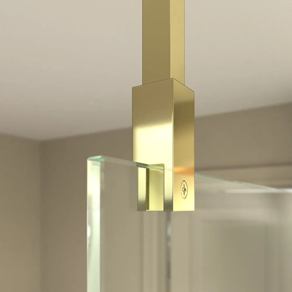 Parete doccia fissa ZEN Profilo rame - Vetro 8 MM con trattamento anticalcare incluso - Braccio di fissaggio in acciaio inox. estensibile - immagine 8