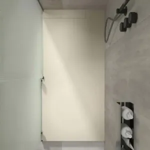 PLASTER Piatto doccia in resina crema – colori a scelta – texture ardesia – antibatterico e antiscivolo. griglia nascosta