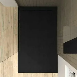 Piatto doccia IN PLASTER nero – colori a scelta – texture ardesia – antibatterico e antiscivolo. griglia nascosta