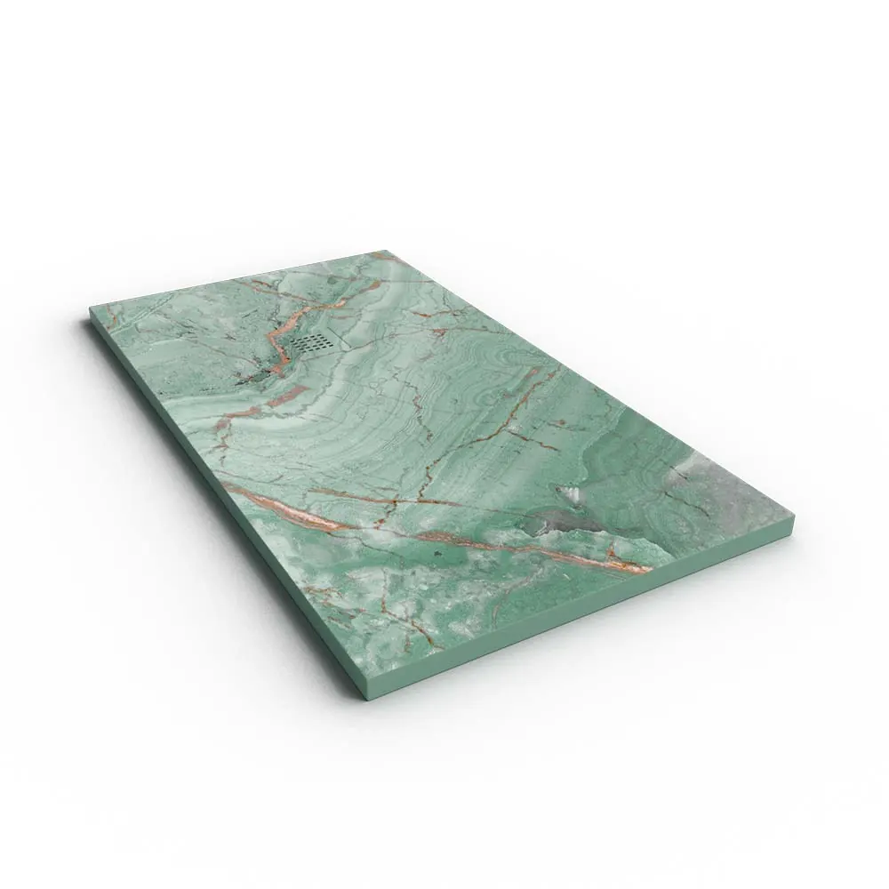 Piatto doccia in resina texture ardesia. Effetto su Forest Copper Marble e altre finiture – antiscivolo STONE 3D modern - immagine 2