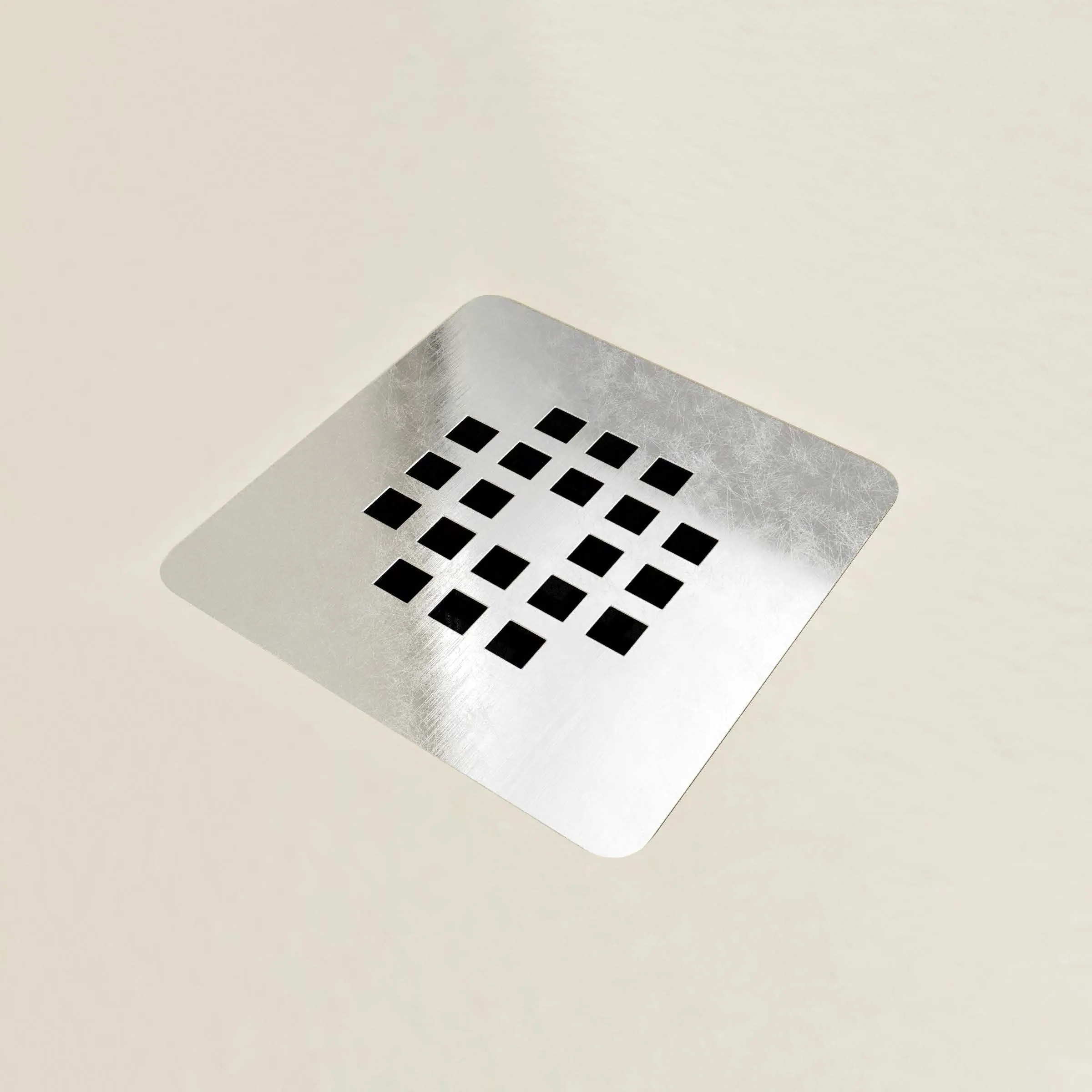 Piatto doccia in resina ONE Off White RAL 9001 e altri colori con texture ardesia antibatterica e antiscivolo. griglia in acciaio inox - immagine 2