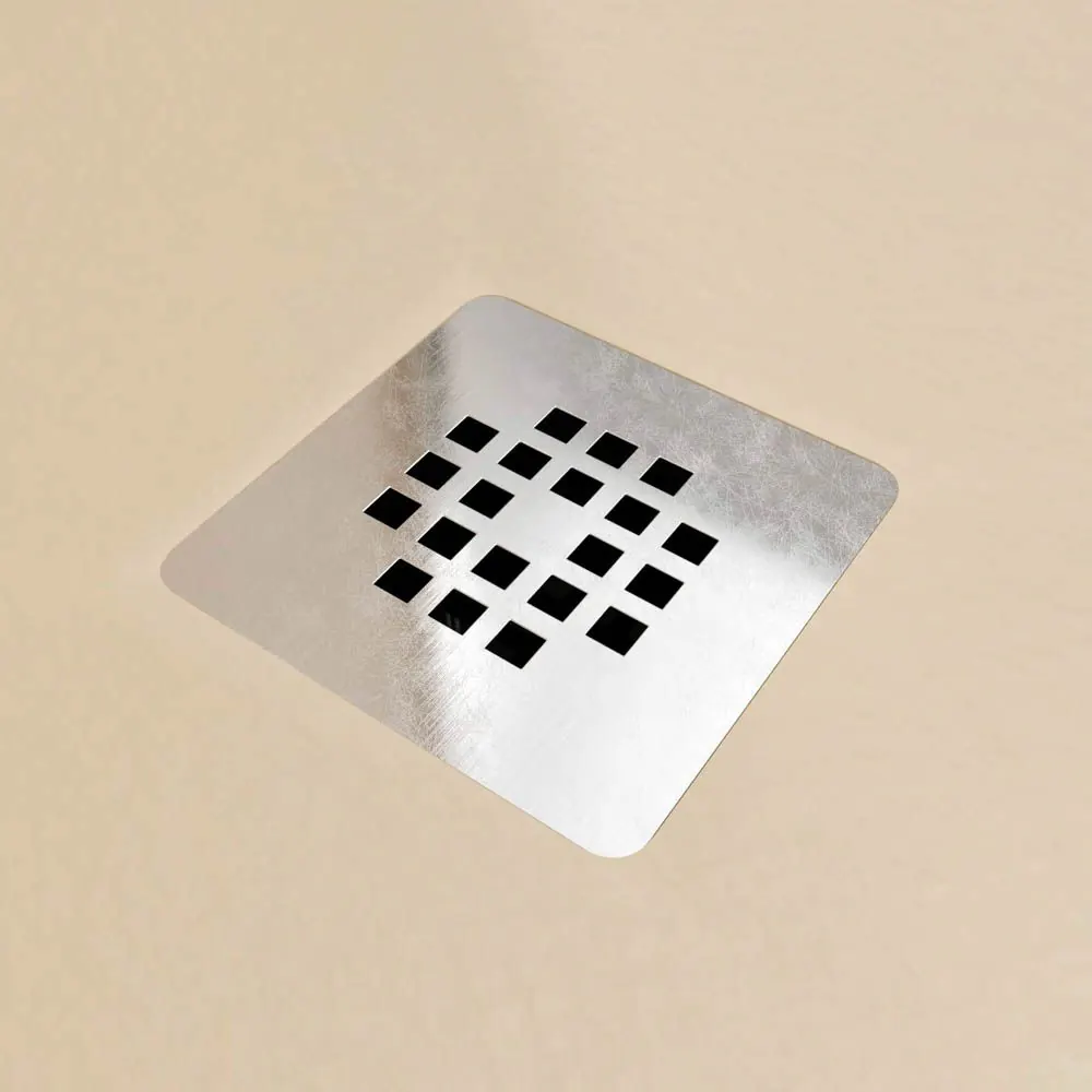 Piatto doccia in resina ONE Bianco Avorio RAL 1015 e altri colori con texture ardesia antibatterica e antiscivolo. griglia in acciaio inox - immagine 2