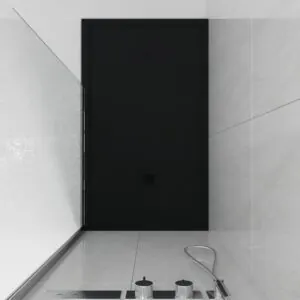 ABSOLUTE Piatto doccia con cornice in resina nera – texture ardesia – antibatterico e antiscivolo. Colori da scegliere.