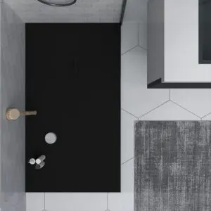 Piatto doccia AGAPE in resina Nero e altri colori esclusivi – con texture ardesia – antibatterico e antiscivolo
