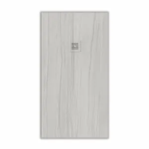 Piatto doccia in resina texture ardesia Finitura effetto legno Pioppo Bianco – antiscivolo STONE 3D moderno