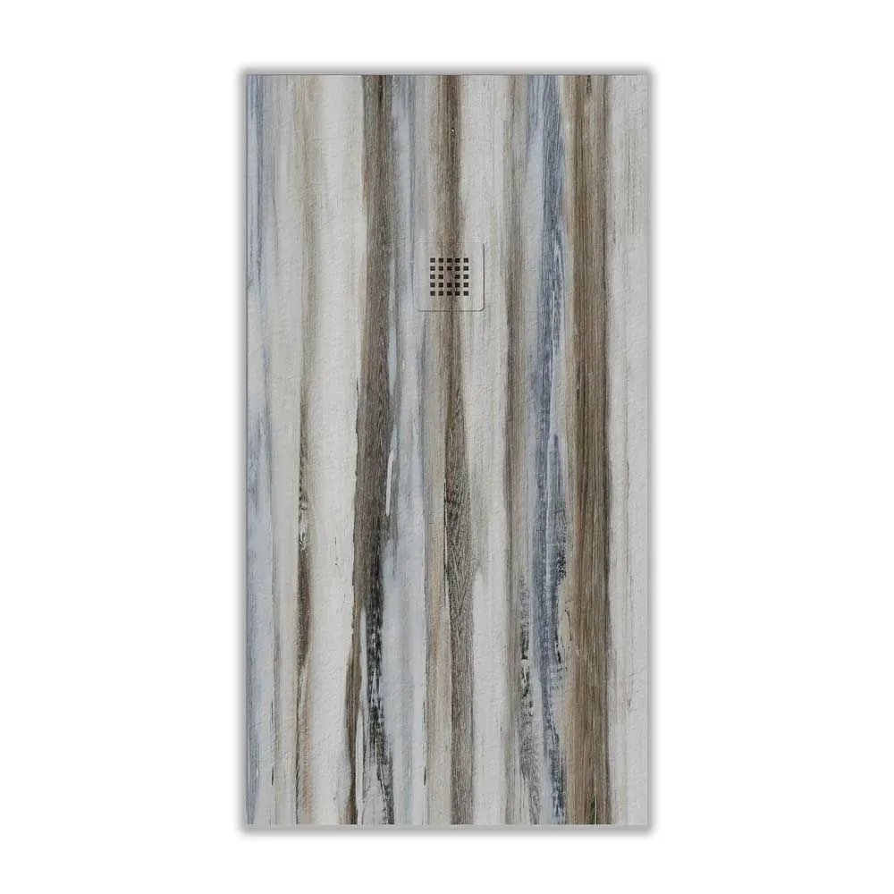 Piatto doccia in resina texture ardesia Finitura effetto legno Vintage Blue – antiscivolo STONE 3D moderno