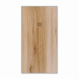 Piatto doccia in resina con texture ardesia, finitura effetto Legno Castagno – antiscivolo STONE 3D moderno