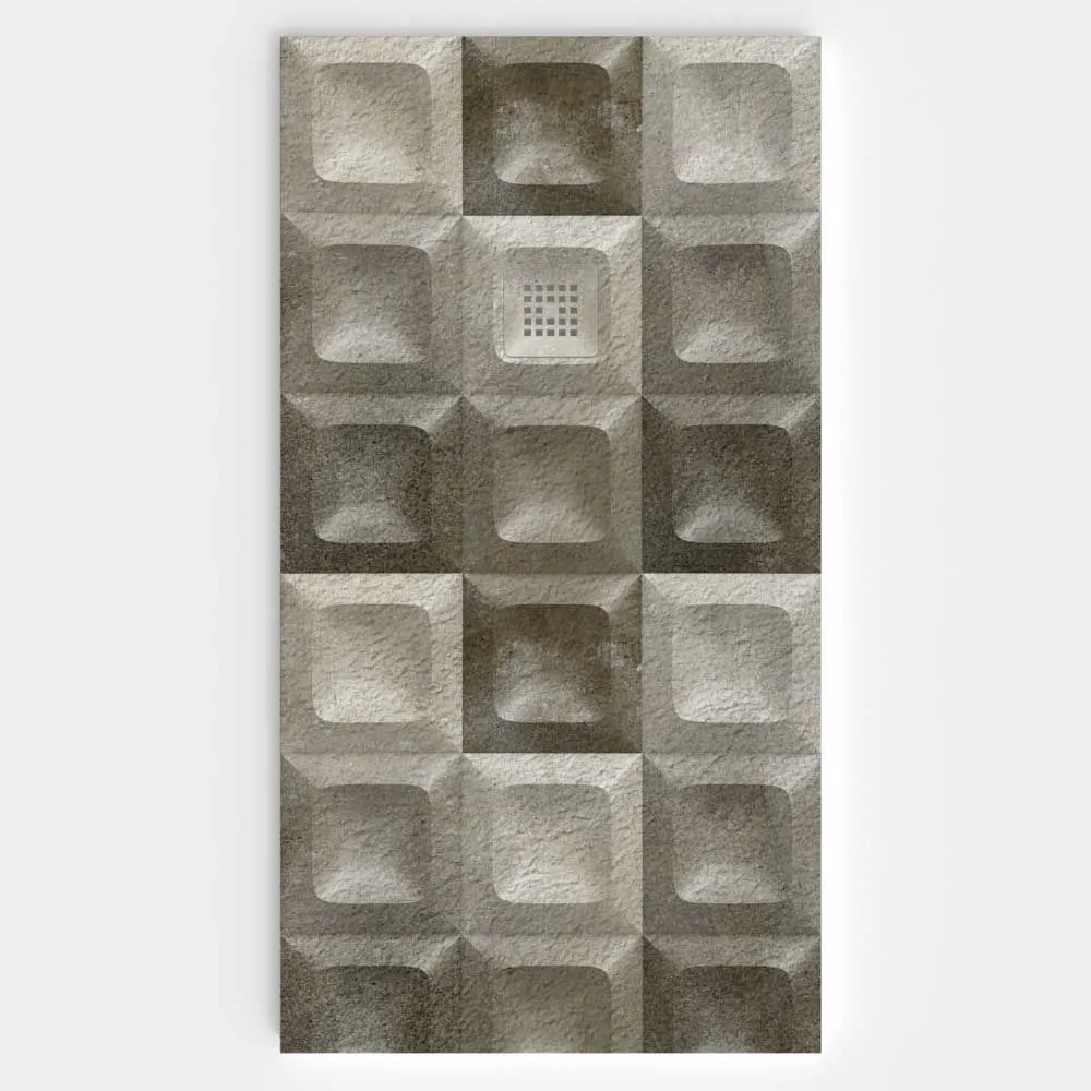 Piatto doccia in resina texture ardesia. Effetto idraulico CLODA – antiscivolo STONE 3D modern