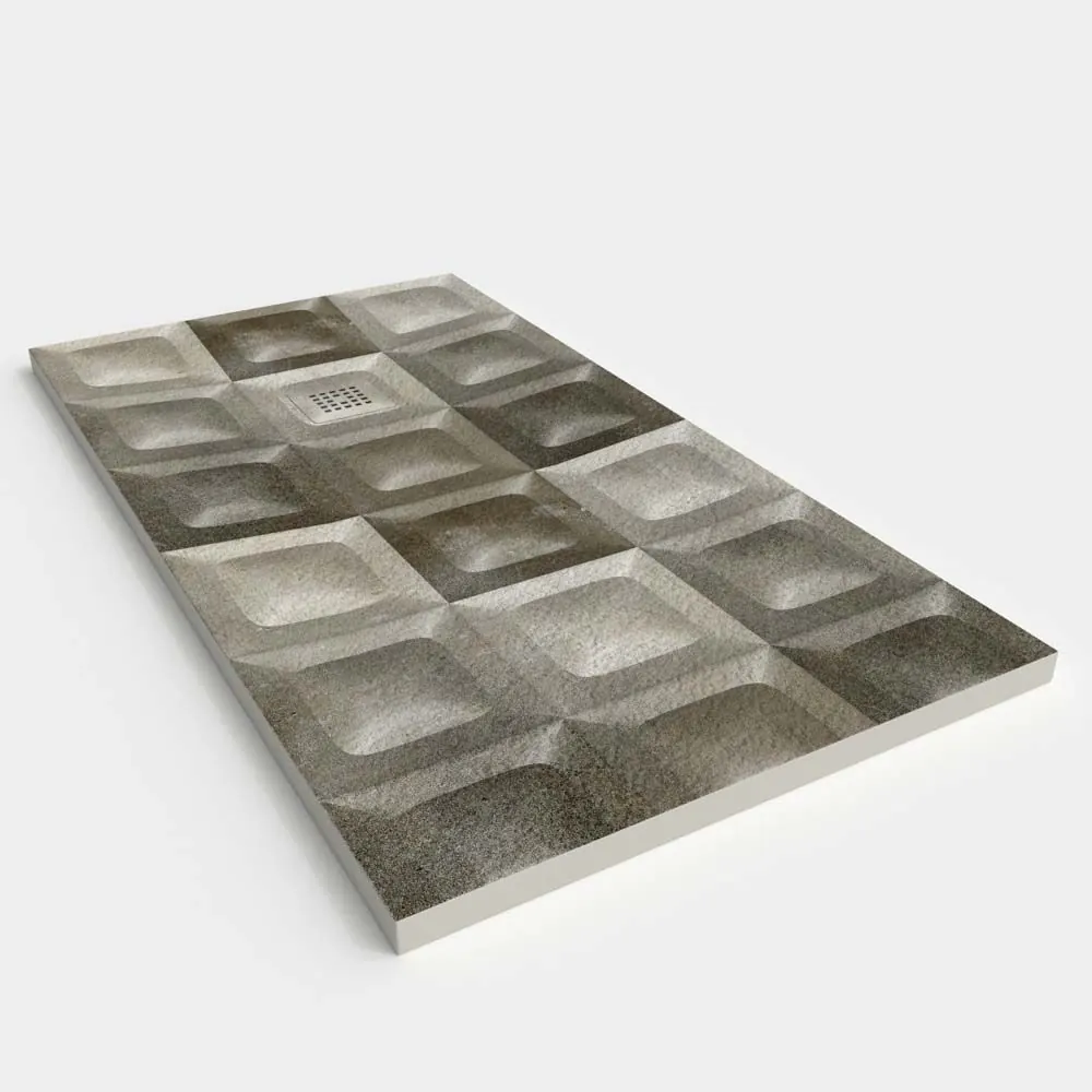 Piatto doccia in resina texture ardesia. Effetto idraulico CLODA – antiscivolo STONE 3D modern - immagine 2