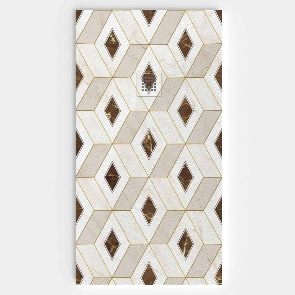 Piatto doccia in resina texture ardesia. Effetto idraulico SUPREME – antiscivolo STONE 3D modern